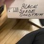 Black suede quiz gold detail high heels Image 5