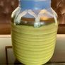 Priory Irish Studio Pottery Green Glazed  Drip Glaze Ripple Effect Vase 1970 Image 4