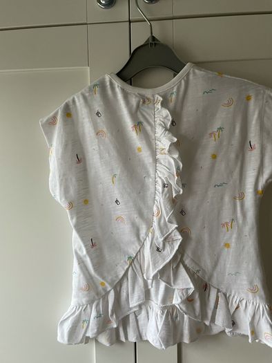 Brand new with tags Leigh tucker willow white Tshirt with frill detail at the back age 4-5