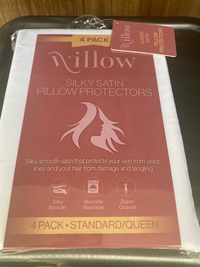 New Willow 4 Pack Luxury Silky Satin Pillow Skin Protectors