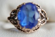 Vintage 9Ct Yellow Gold Sapphire Ring size O - 2,8g