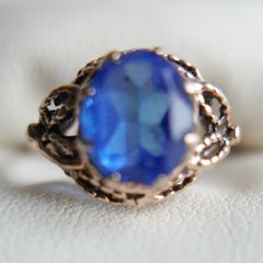 Vintage 9Ct Yellow Gold Sapphire Ring size O - 2,8g