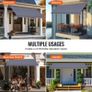 Patio Awning Retractable Awning Sunshade Shelter with Crank Handle Image 2