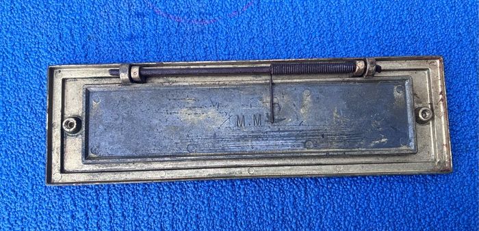 Vintage brass letterbox plate