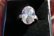 Vintage Sterling Silver 925 White Topaz Ring, Size P - 4,66g