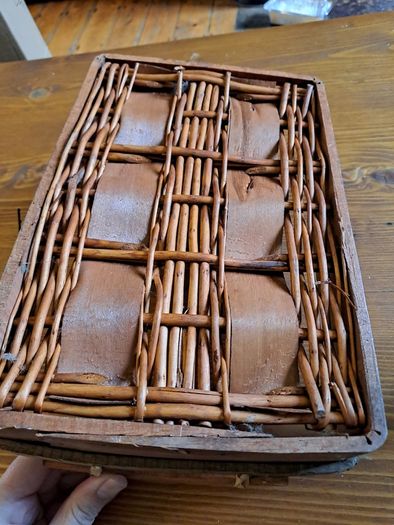 Rustic Handmade Wooden Basket Tray