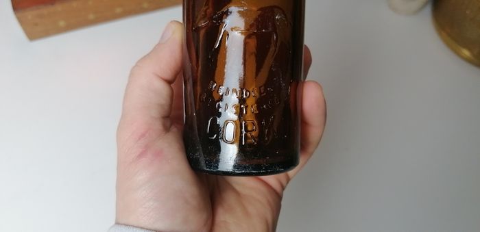 38 - Vintage Kiloh Beer Bottle Embossed Letters Brown Glass Cork