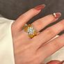 Crystal Statement Gold Tone Ring Image 2