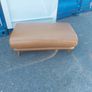 Brown leather sofa and matching foot poof Image 7
