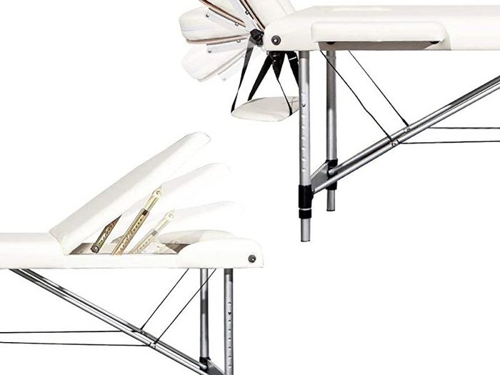 Portable Massage Bed Table - 3-Section Aluminium Foldable Beauty Couch for Reiki Therapy Treatment Salon Healing - Metal Headrest Support/with Carry Bag (FREE SHIPPING)