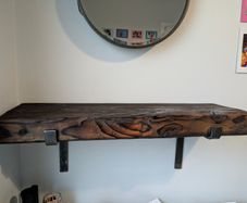 Reclaimed wood Mantle/ Hall shelf