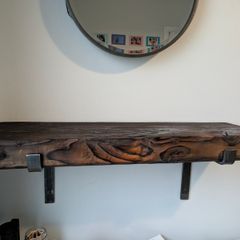 Reclaimed wood Mantle/ Hall shelf