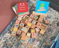 Wooden letter and number blocks