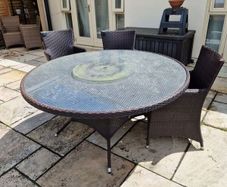 garden table and 3 chairs