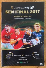 2017 Munster v Ospreys - Guinness PRO12 Semi-Final Programme