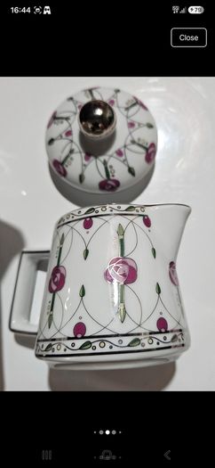 Vintage Charles Rennie Mackintosh Tea For Two Set Porcelain Art Deco Tea pot and jug