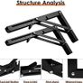 Folding Shelf Brackets 25cm, 2 pcs Heavy Duty Folding Shelf, Foldable Desk Brackets, Metal Black Triangle Wall Shelf Space Saving, Max Load 50kg, for DIY Book Shelf Image 5