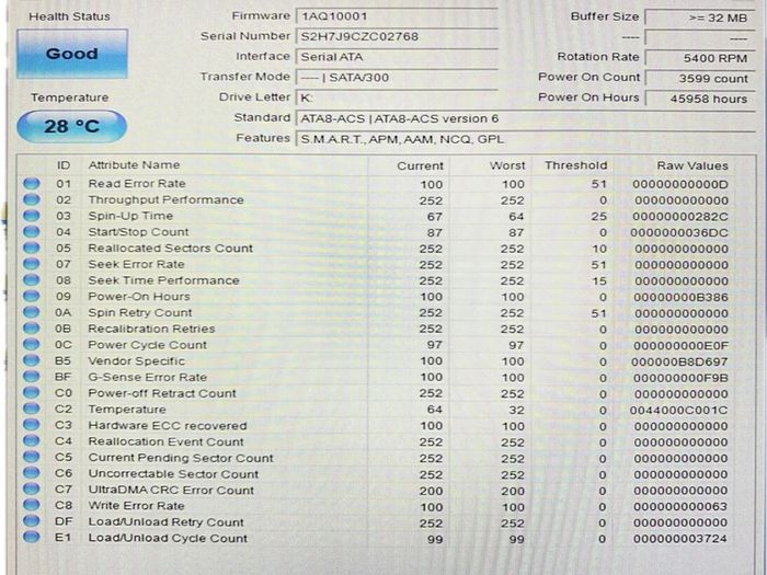 2TB Samsung HDD (HD204UI) - Tested, Clean SMART (0 Bad Sectors)