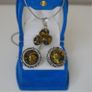 Vintage Baltic Amber Sterling Silver Necklace and Clip-On Earrings Set Image 2
