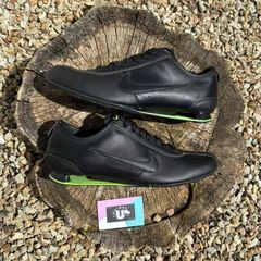 Rare Retro Nike Shox Black Leather Neon