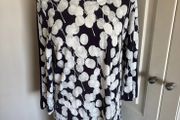 Navy white viscose mix dress size 12