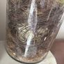 Large leaf embellished glass holder and battery candle Image 4