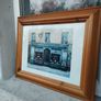 Framed Picture - "Lefevre Utile" With Deep Blue Colour &  Wide Wood Surround Image 2