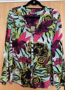 Vintage BIBA Baroque Print Shirt Blouse Size 18 New