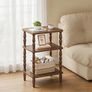 Side Table, 3-Tier Small Table with Solid Wood Legs, Retro Bedside Table Sofa Table with Open Shelf, Nightstand, Accent Table for Small Space, Living Room, Bedroom, Walnut Image 5