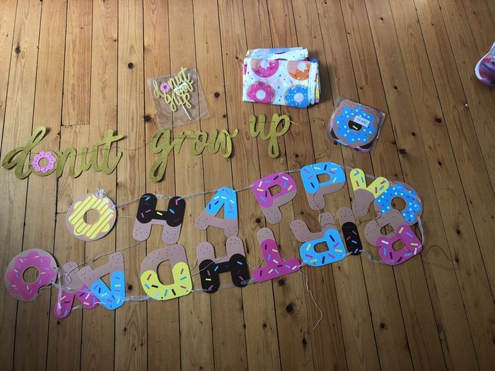 'Donut grow up' party decorations