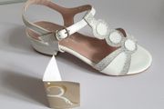 Ana Roman Ladies Pearly White &amp; Grey / Silver Sandals Mother Of The Bride New With Box Size UK2 CAN POST