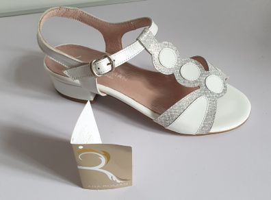 Ana Roman Ladies Pearly White & Grey / Silver Sandals Mother Of The Bride New With Box Size UK2 CAN POST