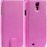 New Samsung I9500 Galaxy S4 Premium Pu Leather Flip Case Cover Pouch Black / Hot Pink / Red / Purple / White Image 2
