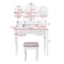 Three oval mirror seven drawer princess table for christmas gift Image 4