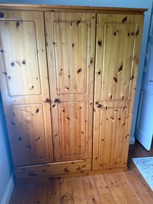 Solid Pine Wardrobe & Matching Bedside Lockers Set of 3