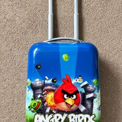 Kids Angry Birds Suitcase  Lightweight 4 Wheel Cabin Size Trolley