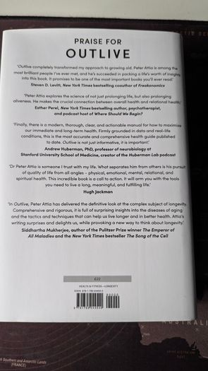 Outlive: The Science & Art of Longevity Dr Peter Attia Hardback