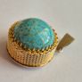 Vintage turquoise cabochon art glass Image 2