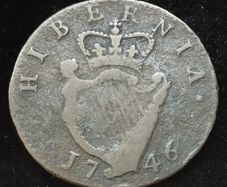 Ireland - Hibernia - 1746 - Half Penny - George II - [77]