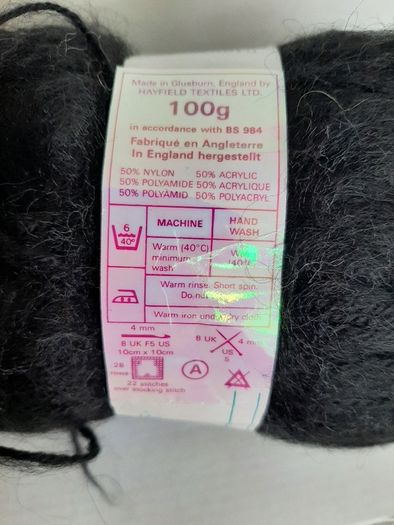 New wool Black 100g double knit