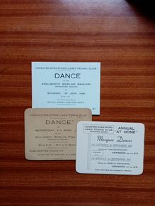 Leinster Stratford lawn tennis club 1940s dance tickets