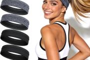 6 Pack Sweat Headbands for Women, Non Slip Workout Headbands with Silicone Grip, Moisture Wicking Athletic Headband for Running, Yoga, Gym, Hiking, Gardening &amp; Daily Activities