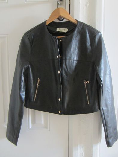 Soft Black Faux Leather Jacket - BNWT