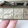Vintage Wall Crucifix Featuring Embossed Plaques Depicting the 14 Stations of the Cross Image 6