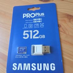 Genuine Samsung Pro Plus MicroSD 512 GB + usb adapter