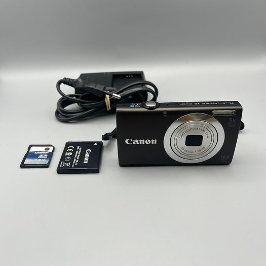 Canon PowerShot A2400 IS 16MP Digital Camera Brown - Full Kit