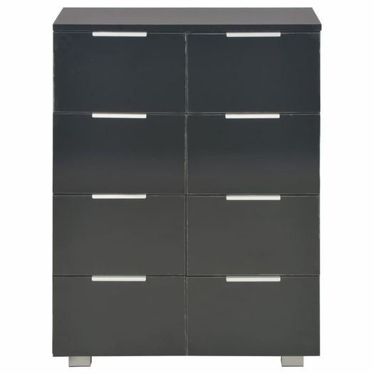 Sideboard High Gloss Black 60x35x76 cm Chipboard