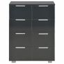 Sideboard High Gloss Black 60x35x76 cm Chipboard Image 3
