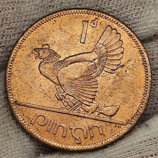Ireland 1966 1d Penny Uncirculated Red Lustrous Nicer