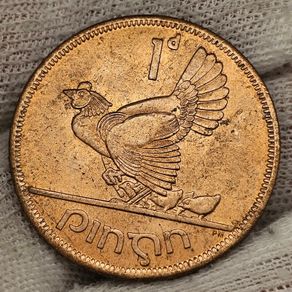 Ireland 1966 1d Penny Uncirculated Red Lustrous Nicer